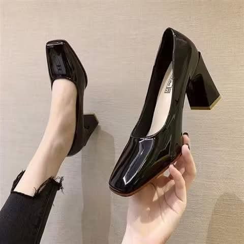 8cm Chunky Heel Pump Shoes