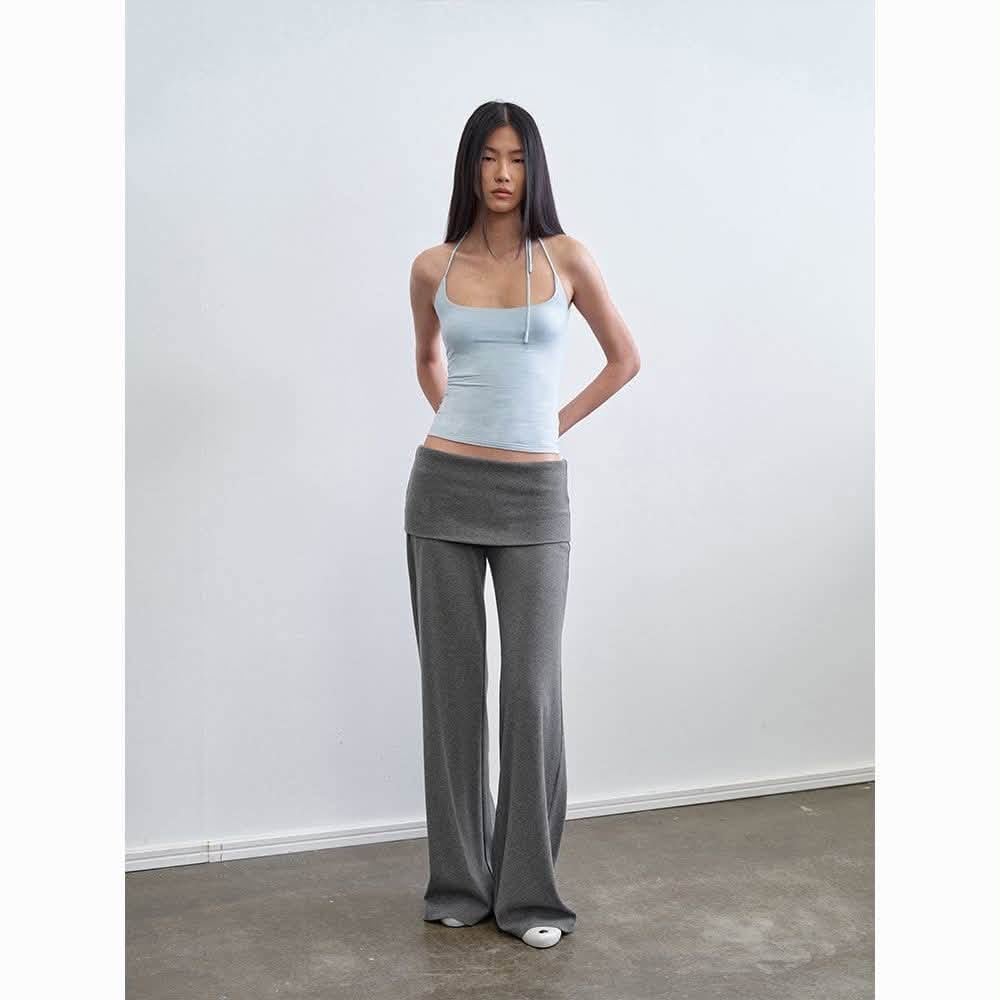 Faux two-piece low waist leggings