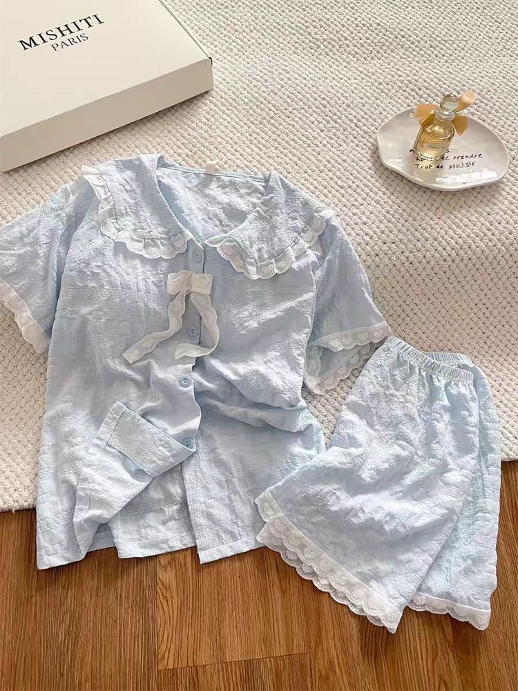 Light Blue Padded Bra Pajamas