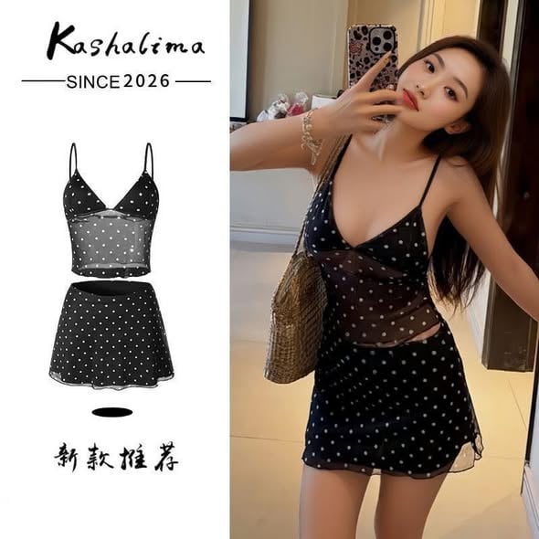 Polka Dot Two-piece Swimsuit Set