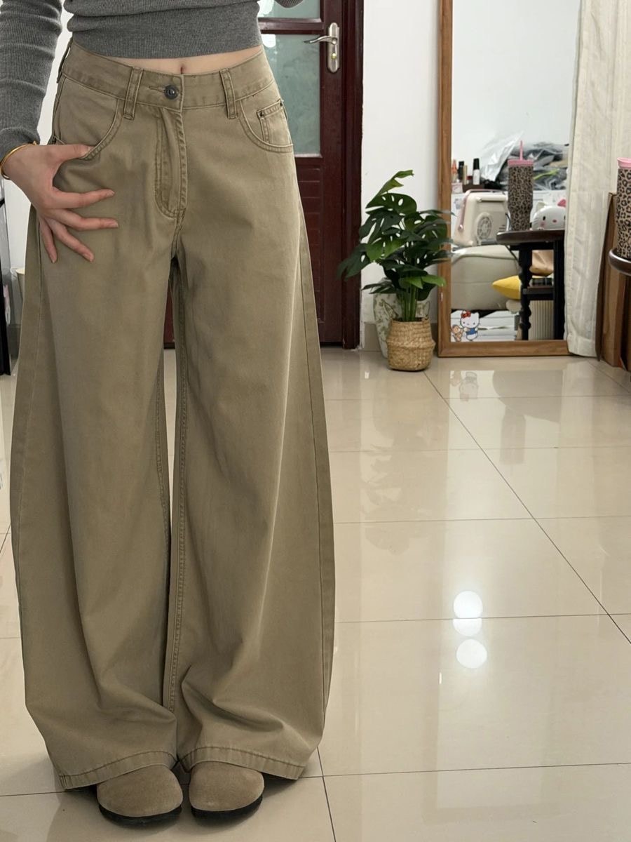 Vintage Khaki High-waisted Straight Leg Jeans