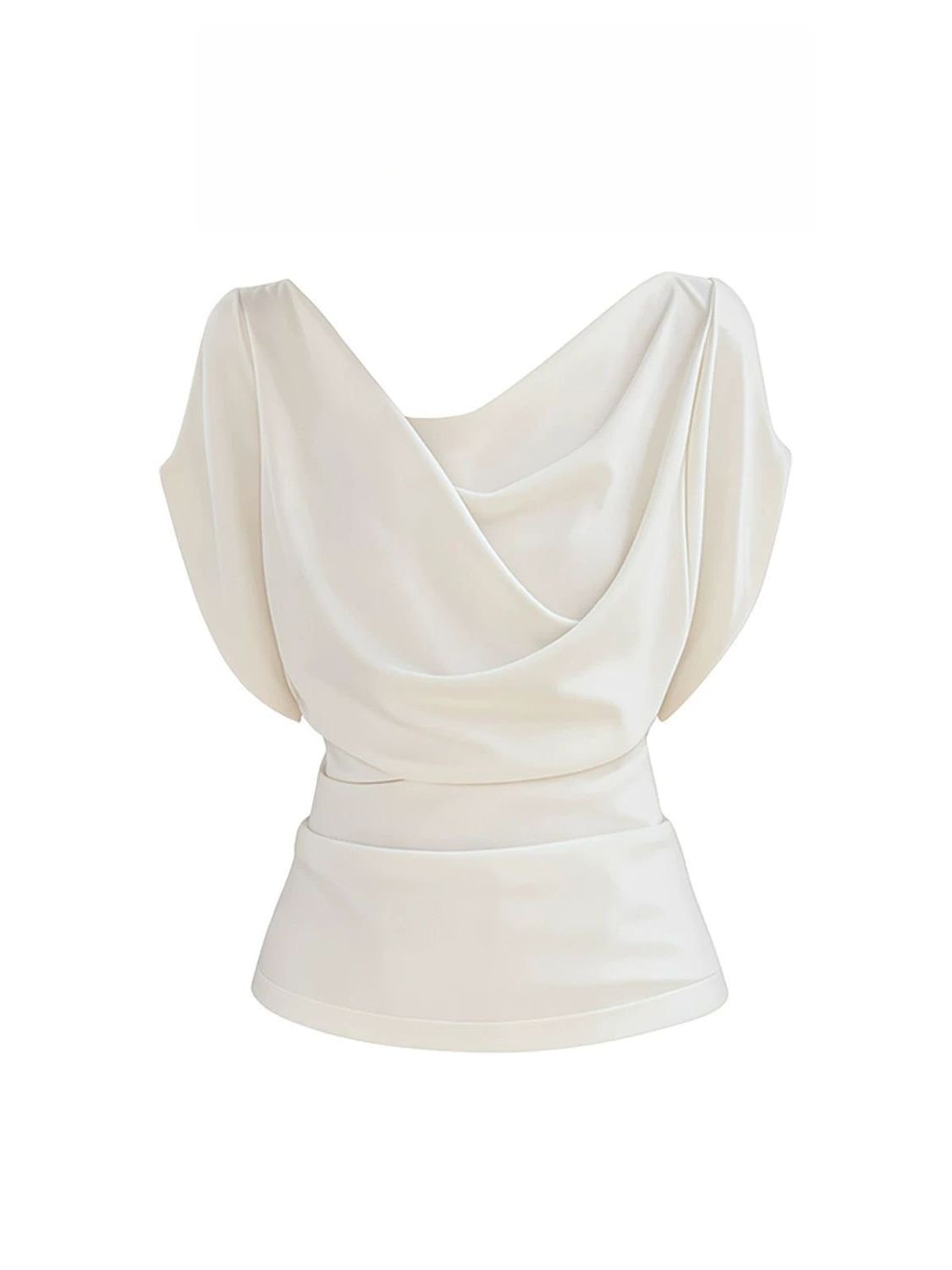 Elegant Batwing Collar Top