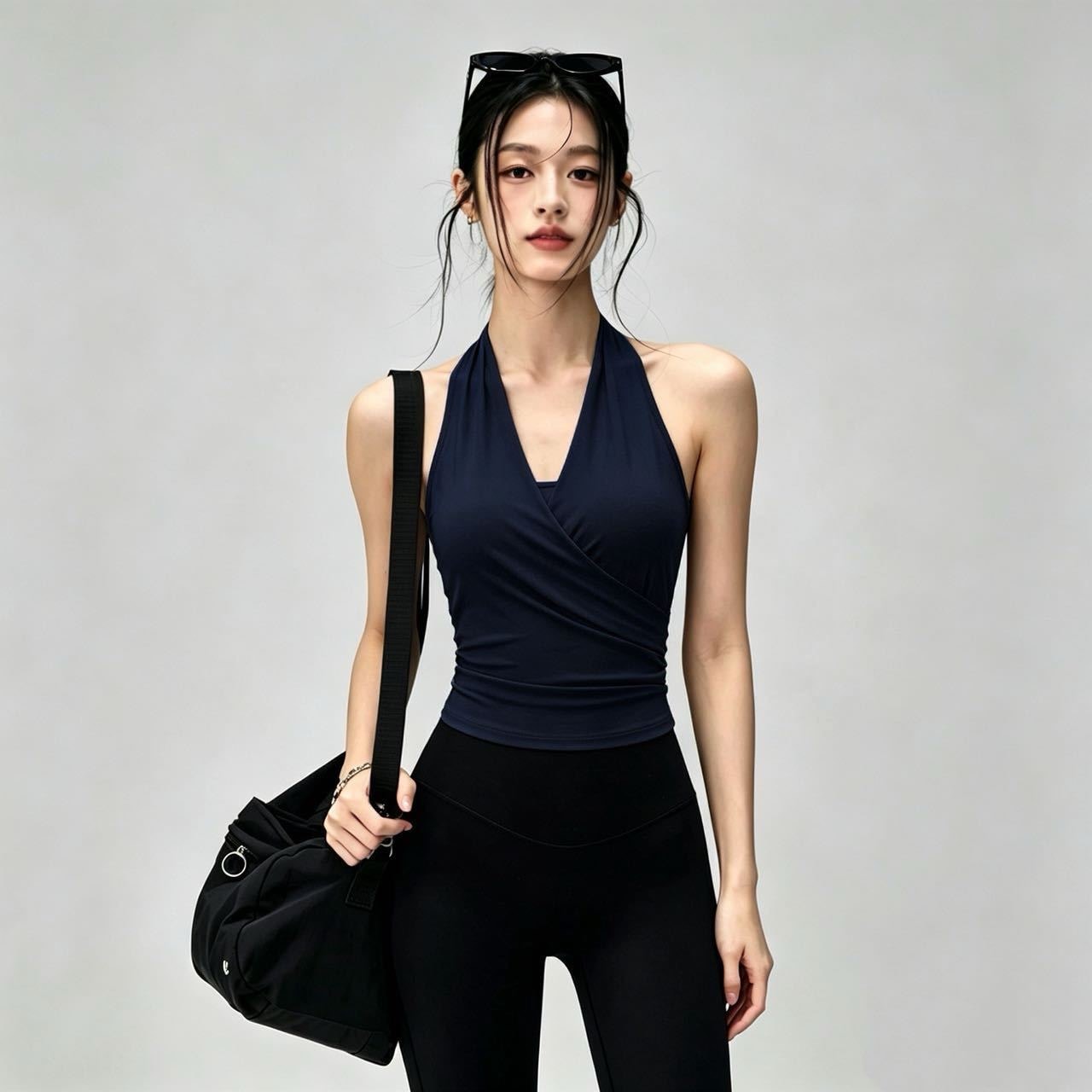 V-neck Halter Activewear Top