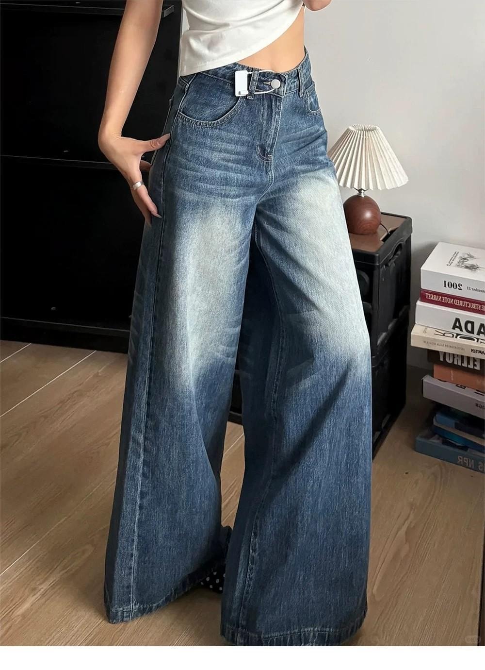 Washed Wide Leg Jeans